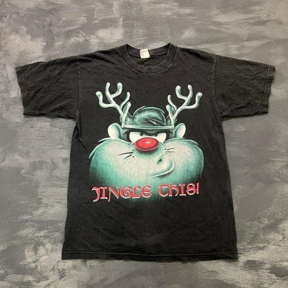Vintage Tasmanian Devil Shirt Mens Large Black 1990s Looney Tunes